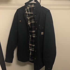 Men’s carhartt flannel lined button down jacket